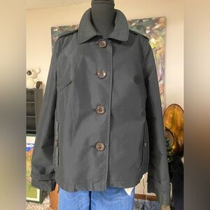 Merona Jacket Womens Size XL Black Lightweight Button Front w/ Poly Lining